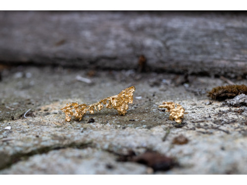 ASYMMETRIC EARRINGS FOGLIA DORO