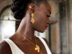 Rovesciata , asymmetrical gold earrings
