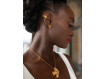 Fogli, asymmetrical gold earrings