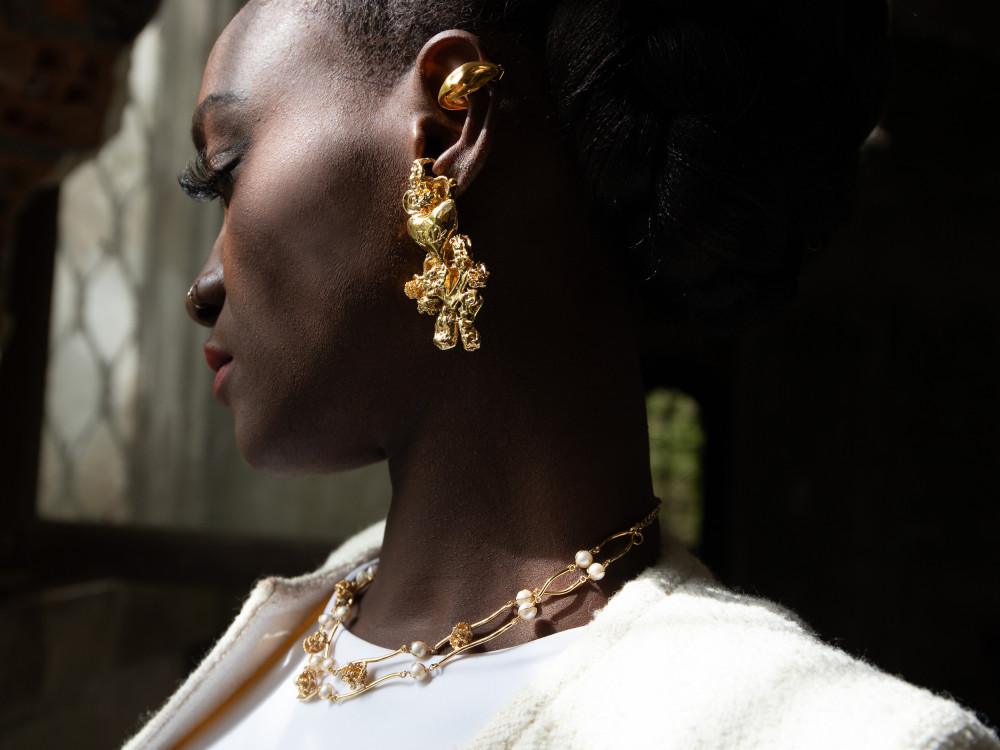 Boucles D'oreilles Baroque En Cristal De Bohême - Bijou Français - Orange - Dormeuses - Neuf Avec étiquettes