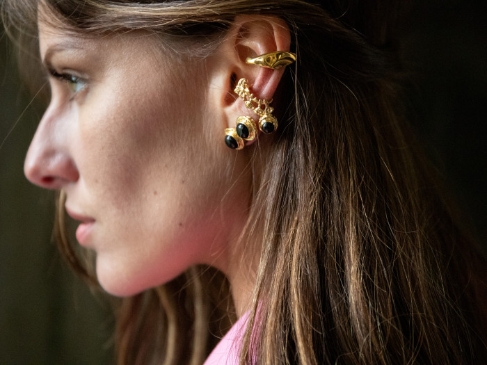 Big Black Ball Earring