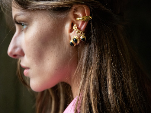 Boucle d’oreille Big Black Ball