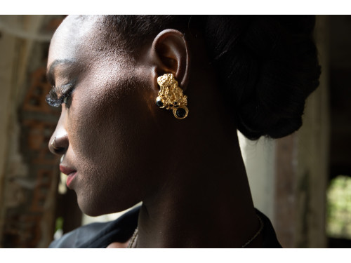 Boucle d'oreille & ear cuff Black Angel Nephilims