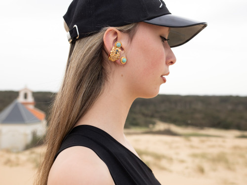 Boucle d’oreille Big Blue Ball