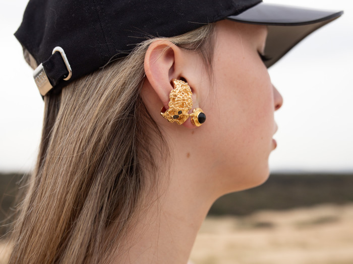 Big Black Ball Earring