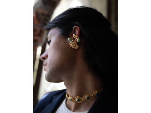 Boucle d'oreille & ear cuff Blue Angel Nephilims