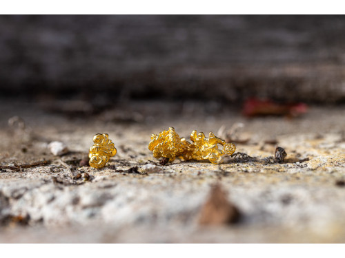 Punk Rock Borghese, asymmetrical gold earrings