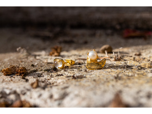 Boucles d'oreilles asymétriques Bianco