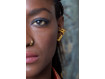 Menhir, asymmetrical gold earrings