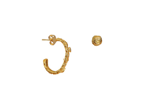 Di Loro, asymmetrical gold earrings